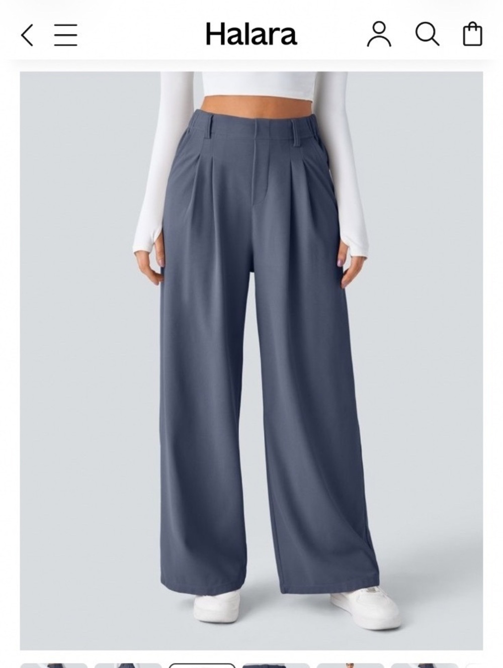 Halara Flex Waffle Wide Leg Work Pants 1X Blue